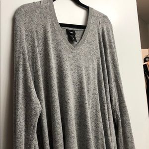 Oversized comfy gray sweater pullover with hood